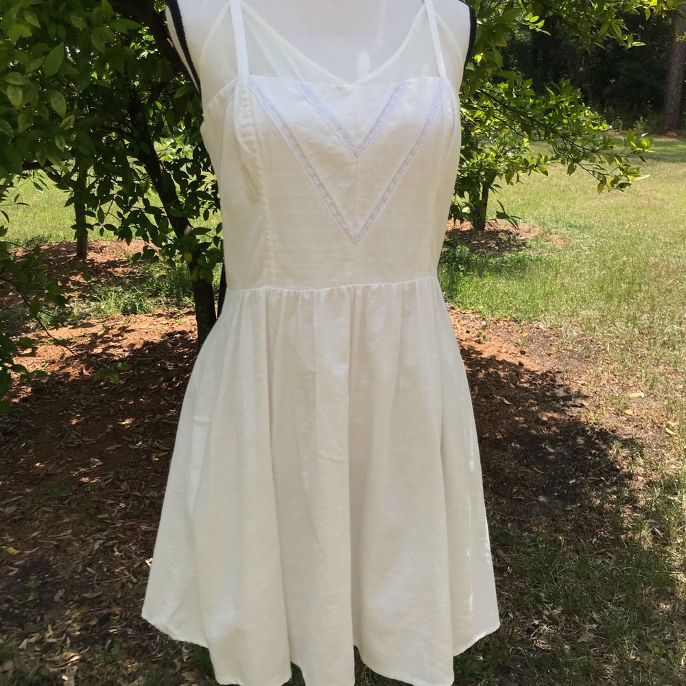 Jessica Simpson White Cotton Dress